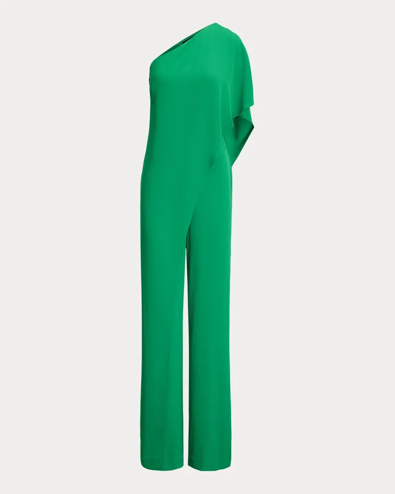 Ralph Lauren Einschultriger Jumpsuit mit Cape Green