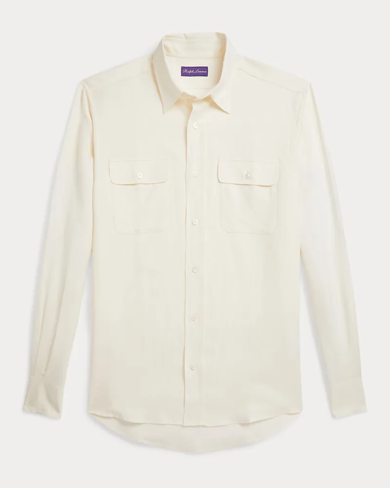 Ralph Lauren Hemd aus Seide und Leinen Cream