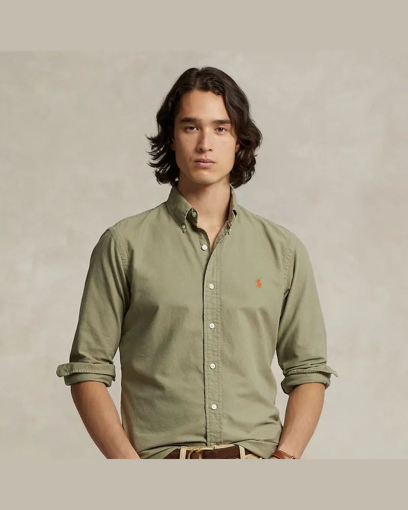 Ralph Lauren Gefärbtes Custom Fit Oxfordhemd Green