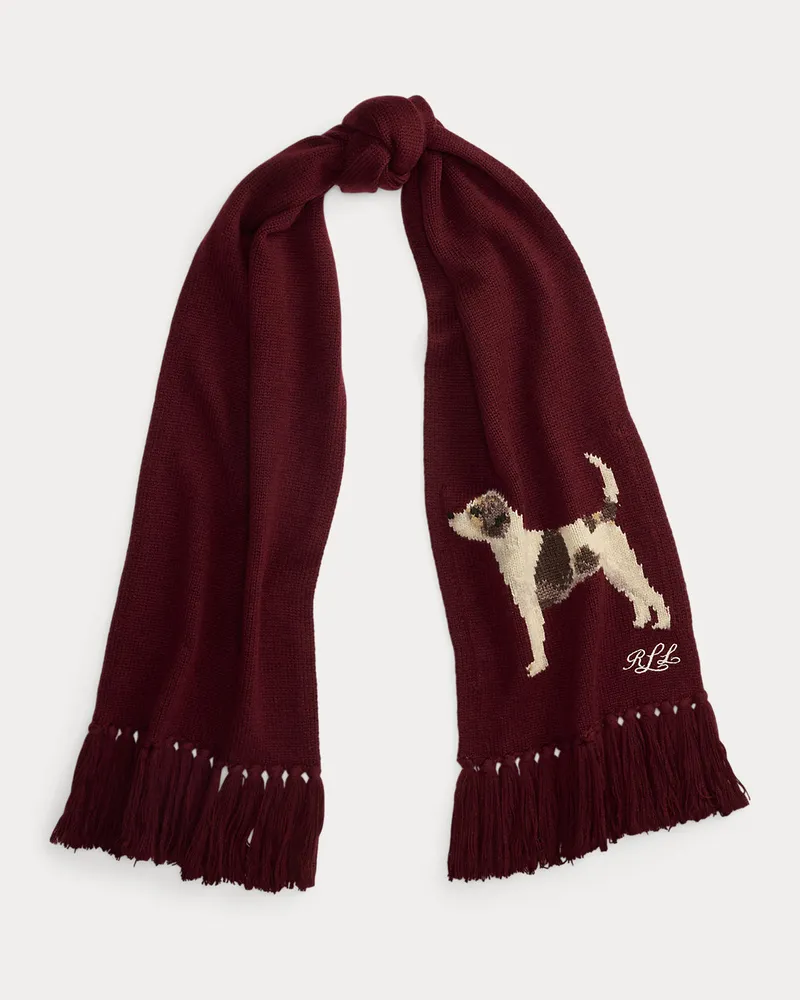 Ralph Lauren Fransenschal mit Jack-Russell-Terrier Red