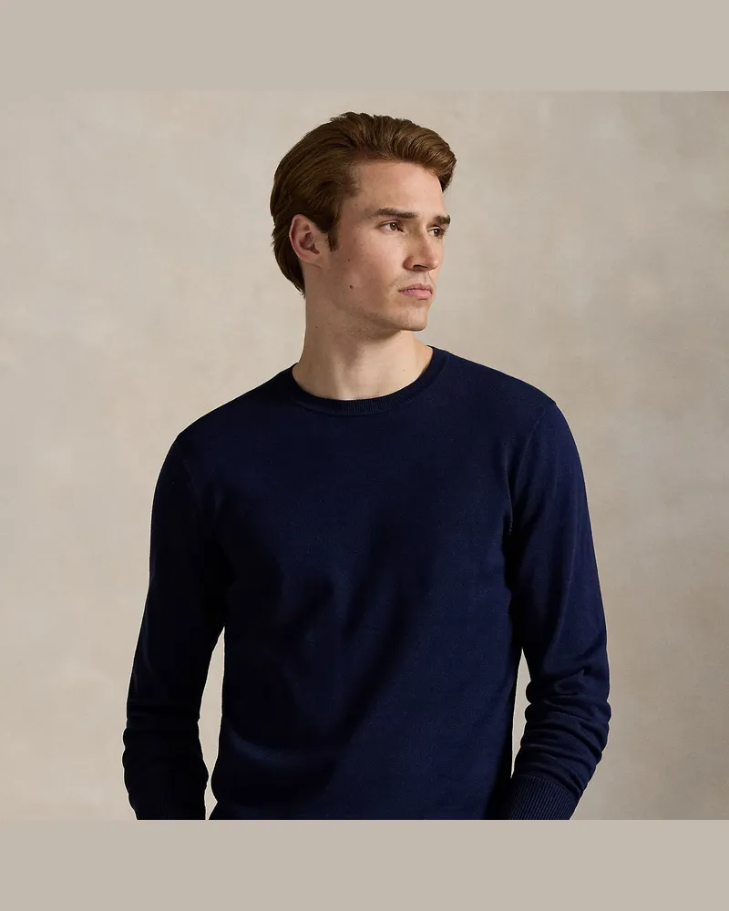 Ralph Lauren Rundhalspullover aus Baumwolle Blue