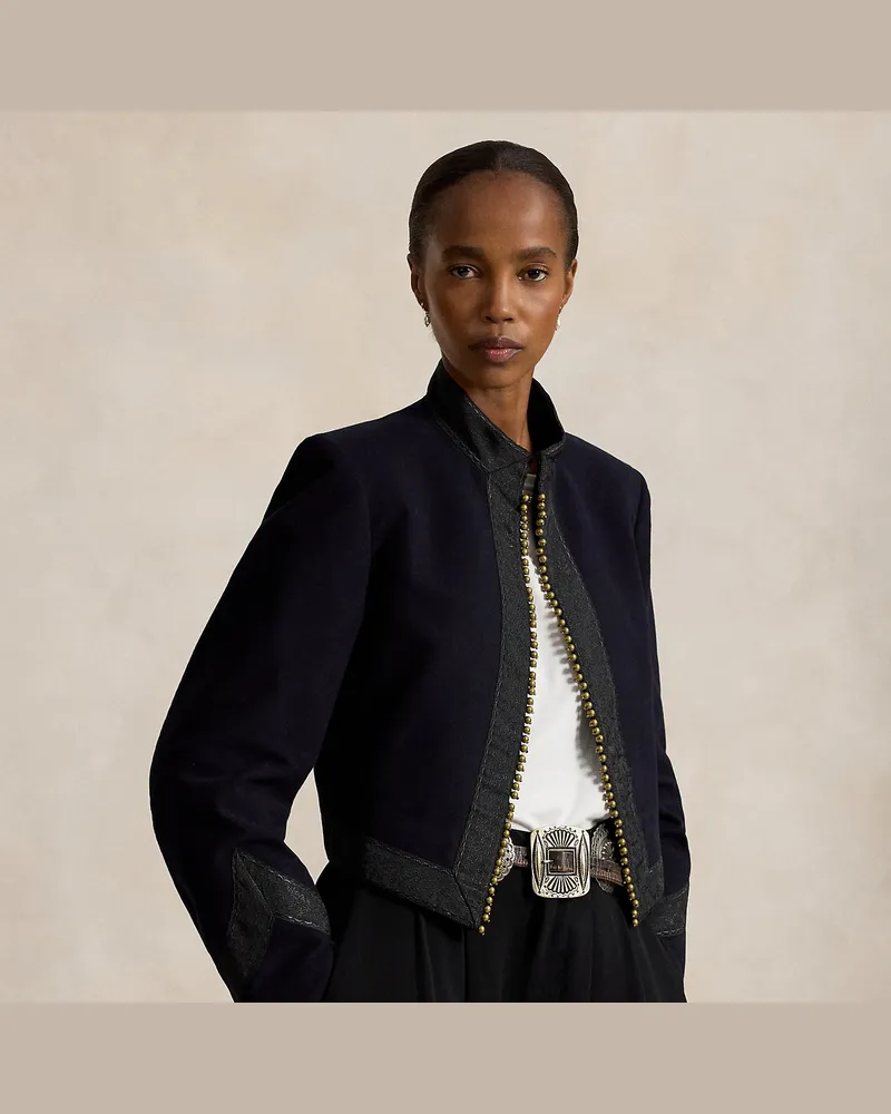 Ralph Lauren Kurze Baumwolljacke mit Zierdetails Blue