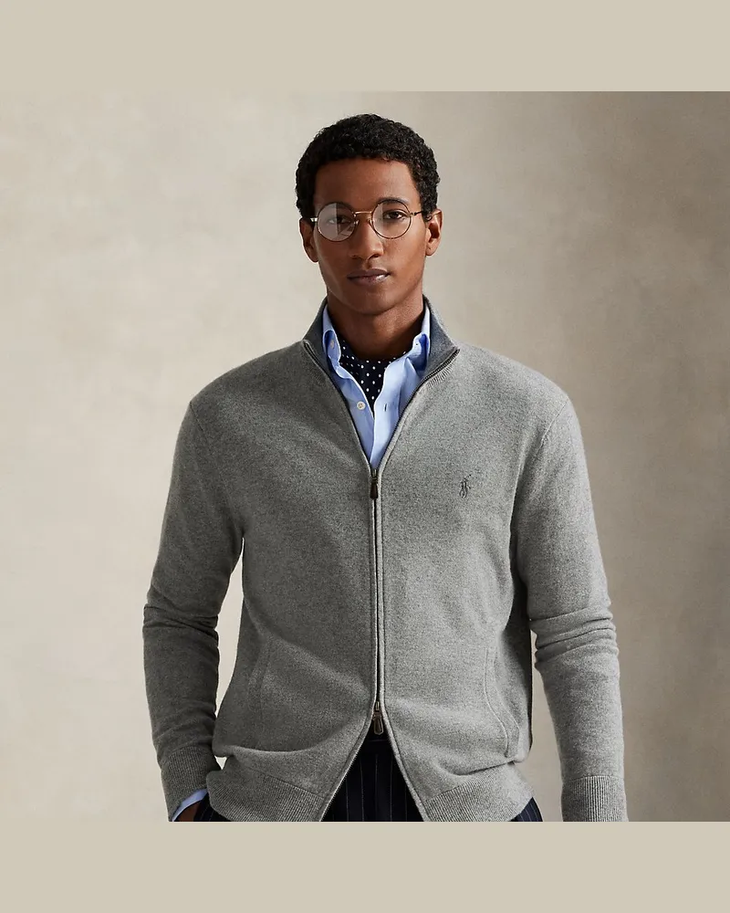 Ralph Lauren Wollpullover mit Reißverschluss Grey