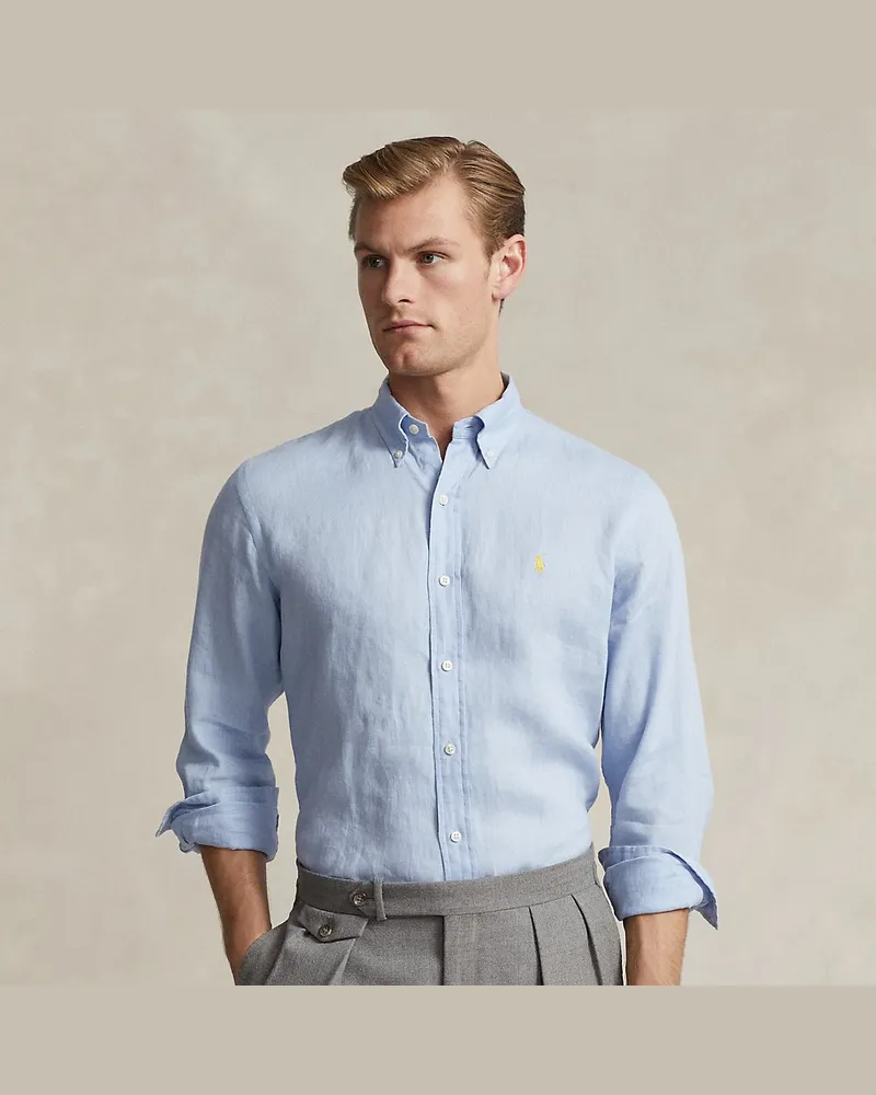 Ralph Lauren Slim-Fit Leinenhemd Blue