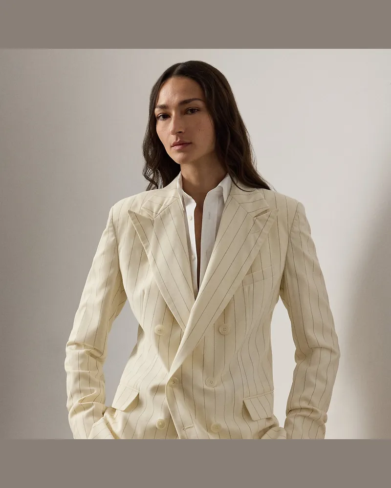 Ralph Lauren Gestreifte Wolljacke Ramona Cream