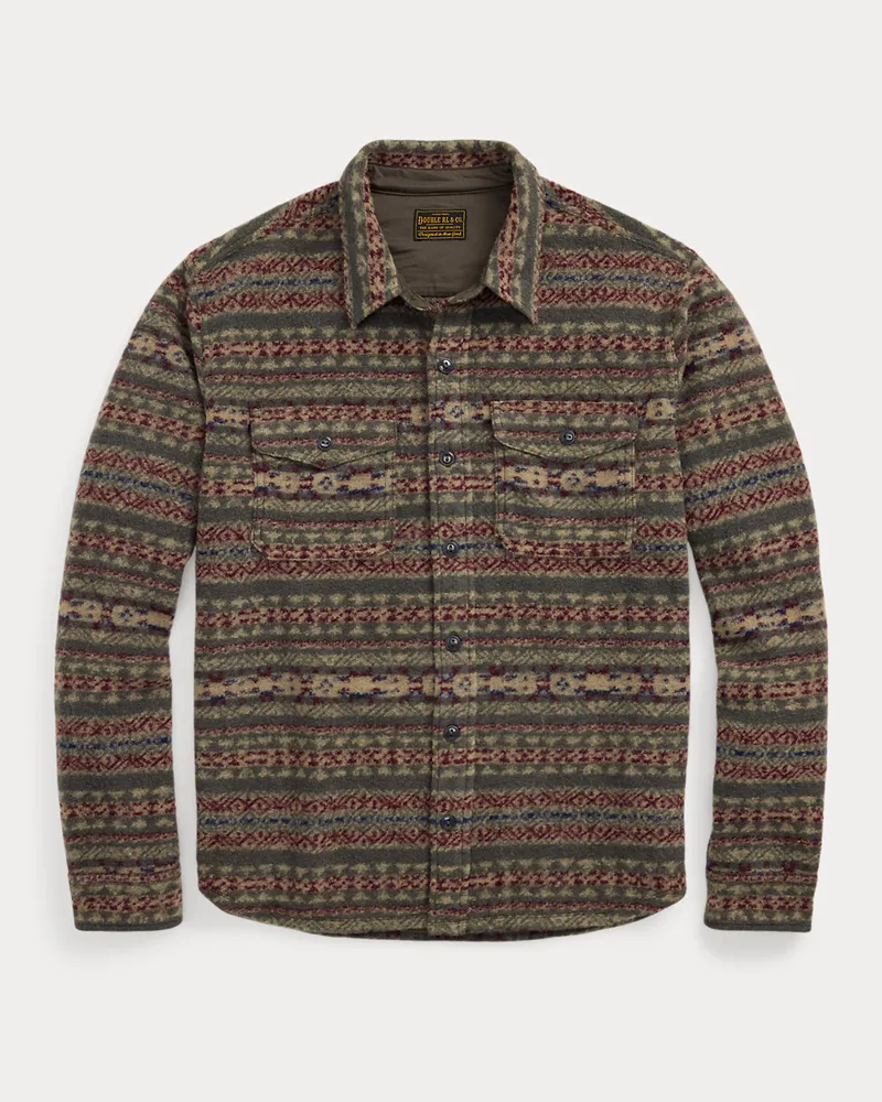 Ralph Lauren Fair-Isle-Arbeitshemd aus Wollmischung Red