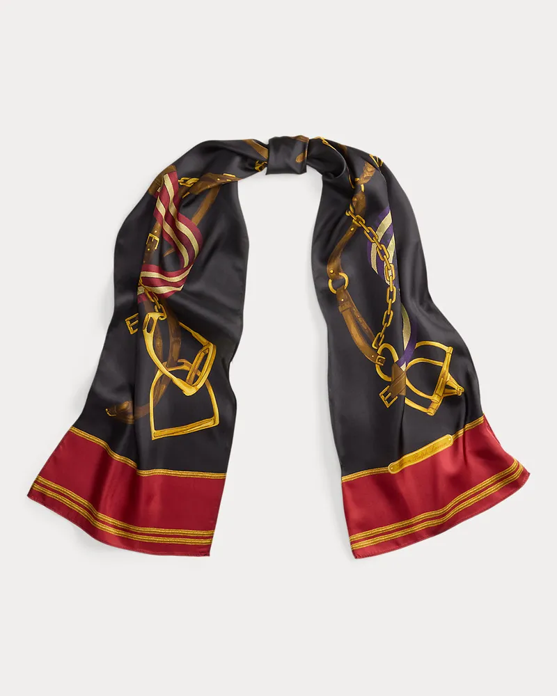 Ralph Lauren Seidenschal mit Gürteldruck Black