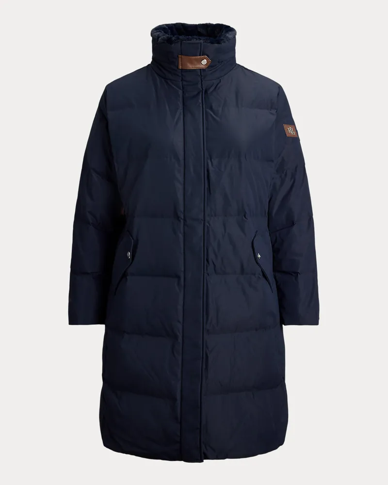 Ralph Lauren Plus Größen - Daunenmantel mit Kunstpelzbesatz Blue