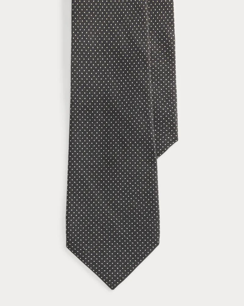 Ralph Lauren Fein gepunktete Kaschmir-Seiden-Krawatte Grey