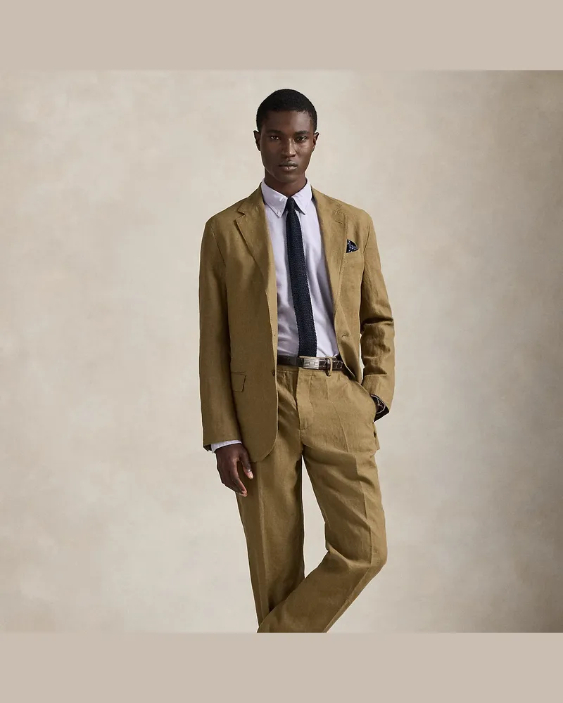 Ralph Lauren Anzughose aus Leinen Tan