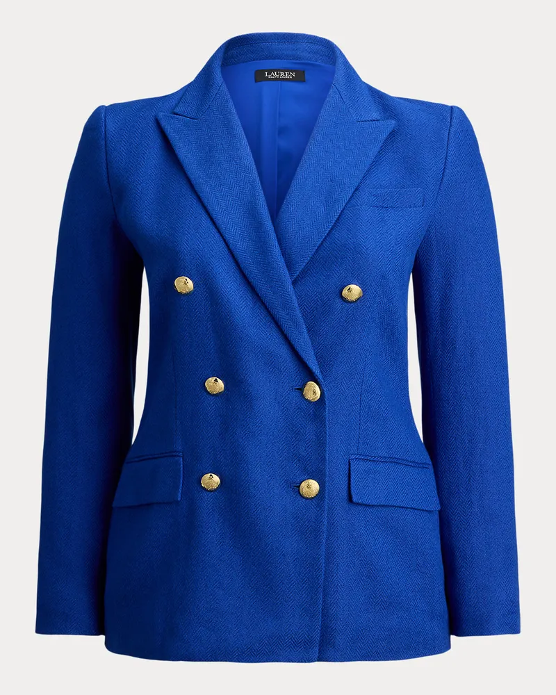 Ralph Lauren Plus Größen - Zweireihiger Leinen-Baumwoll-Blazer Blue