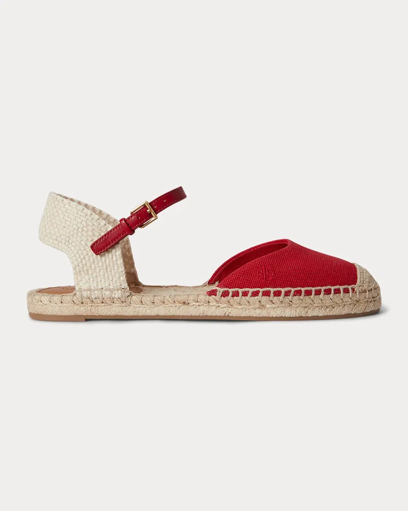 Ralph Lauren Espadrille-Ballerina Robby aus Segeltuch Red