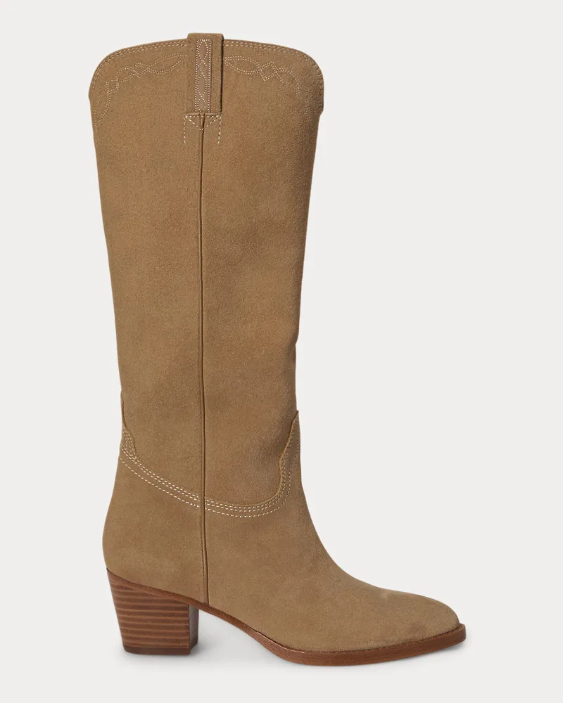 Ralph Lauren Hoher Stiefel Harpher aus Wildleder Tan