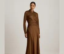 Charmeuse-Abendkleid mit Knopfleiste