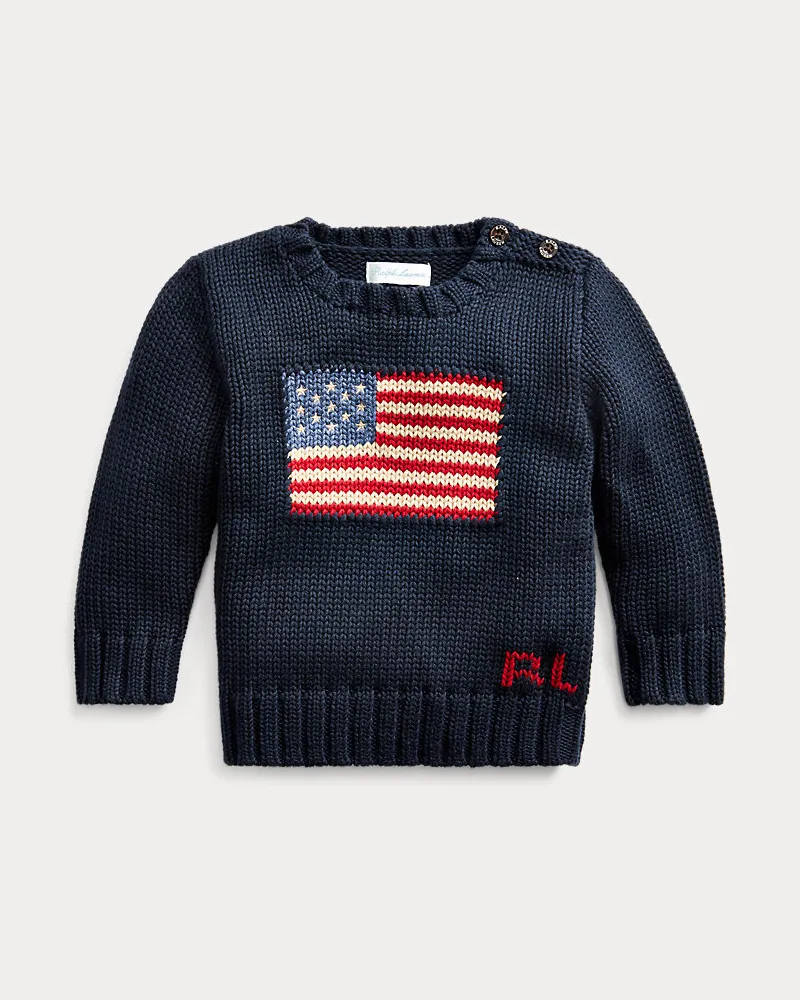 Ralph Lauren Der klassische Flaggenpullover Blue