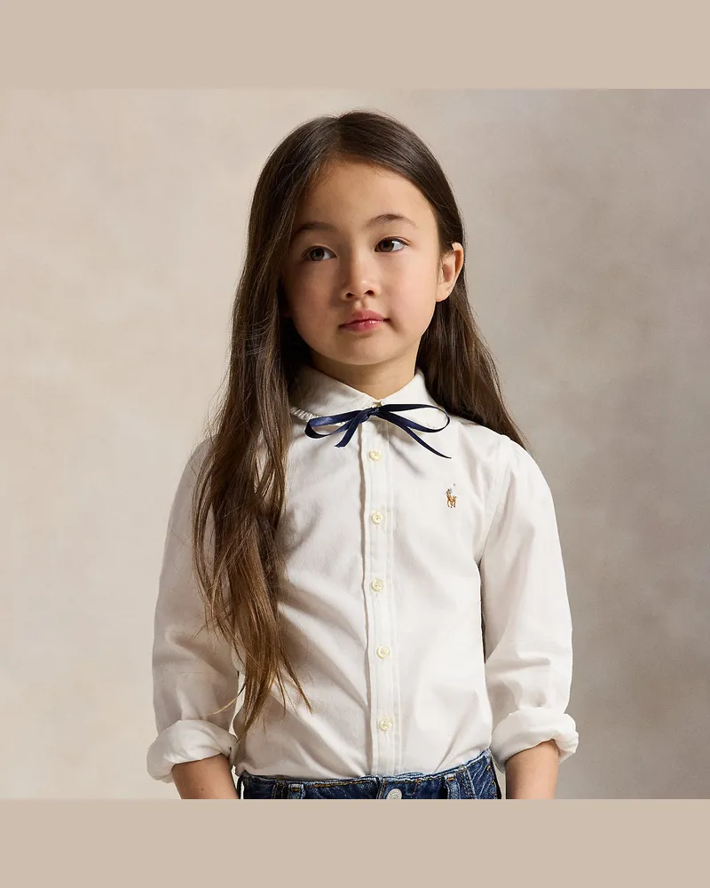 Ralph Lauren Rüschenbluse aus Baumwolloxford White