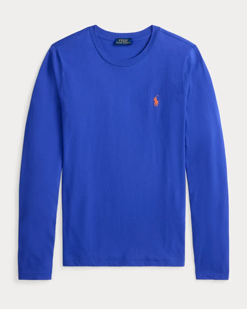 Ralph Lauren Langärmliges Rundhals-T-Shirt aus Jersey Blue