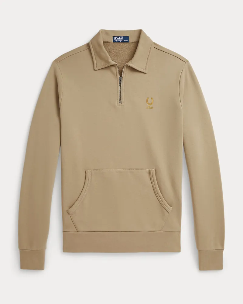 Ralph Lauren Loopback-Baumwoll-Sweatshirt mit Kragen Tan