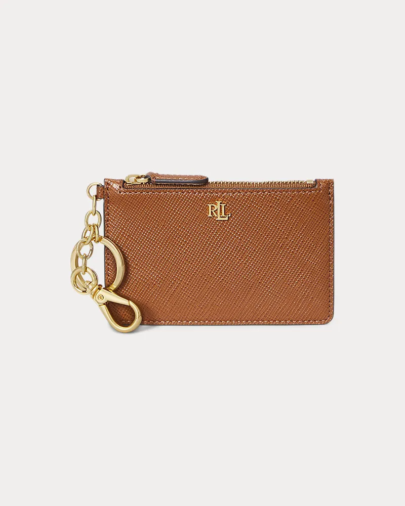 Ralph Lauren Leder-Kartenetui mit Reißverschluss Brown