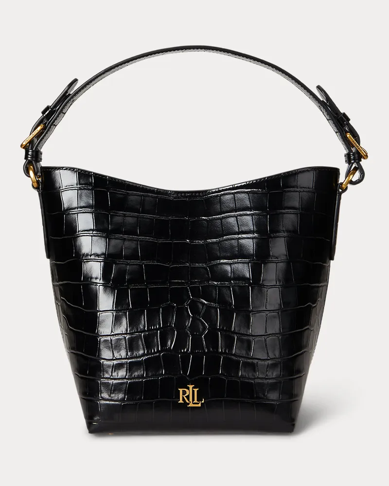 Ralph Lauren Beuteltasche Witley mit Krokodilprägung Black