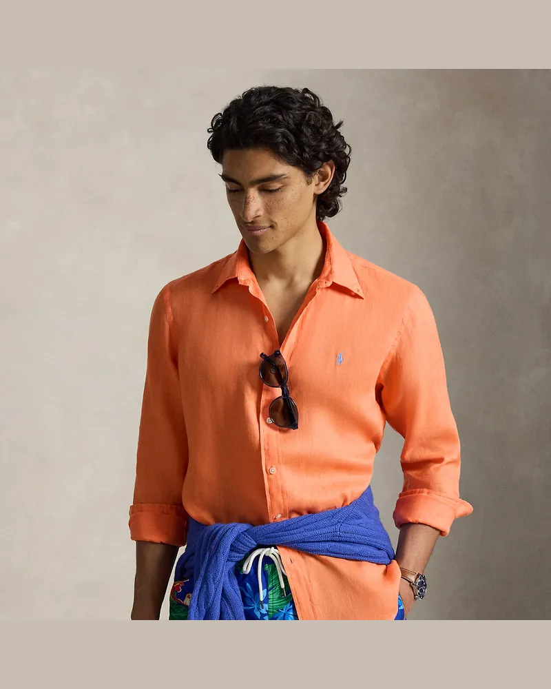 Ralph Lauren Custom-Fit Leinenhemd Orange