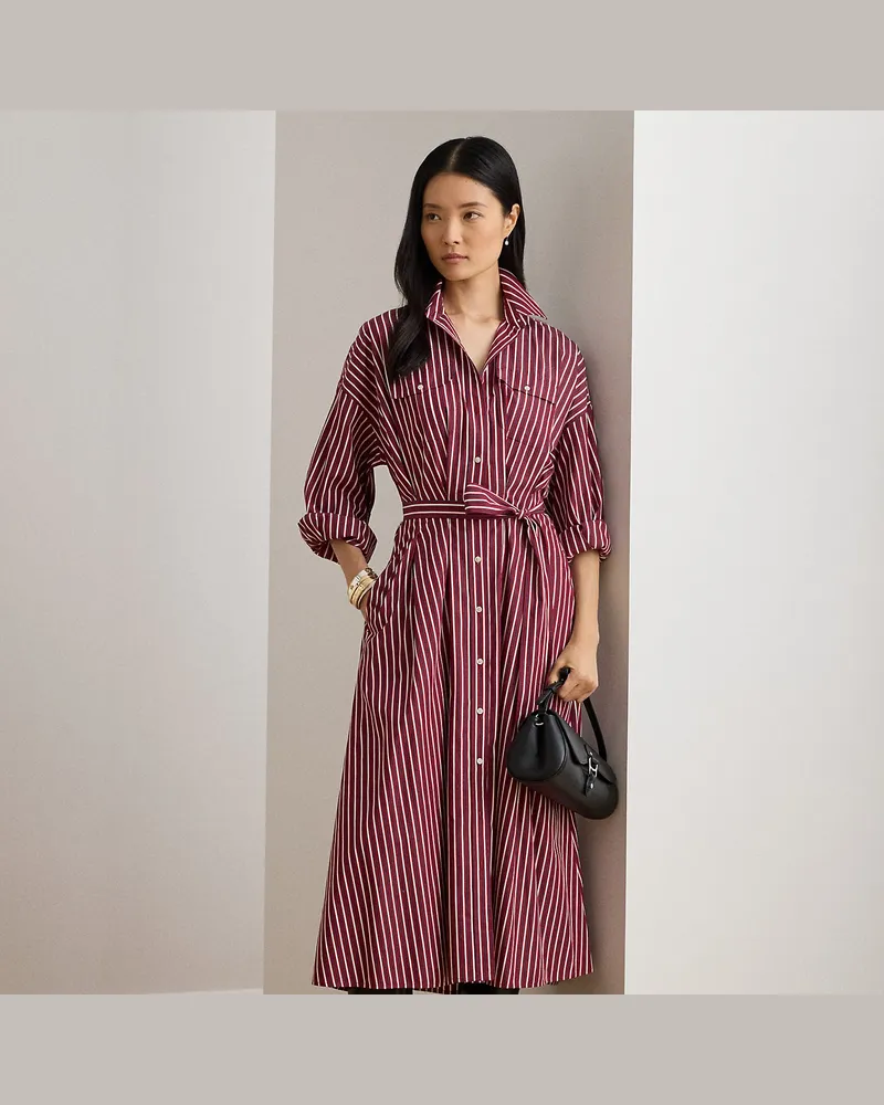 Ralph Lauren Gestreiftes Hemdkleid mit Gürtel Multi