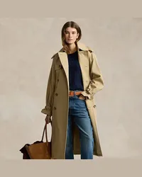 Ralph Lauren Zweireihiger Trenchcoat aus Twill Tan