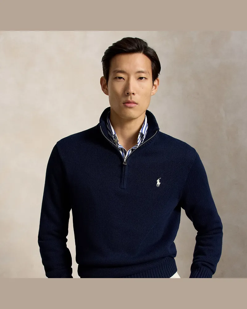 Ralph Lauren Baumwollpullover mit Halbrollkragen Blue