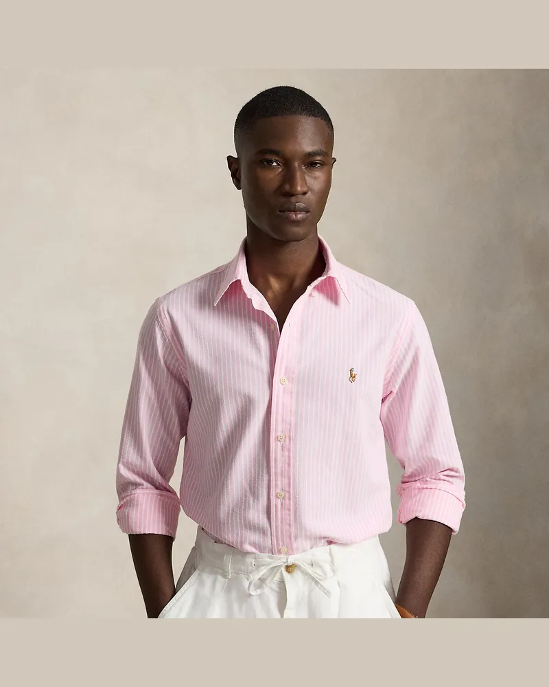 Ralph Lauren Custom-Fit Hemd aus Seersucker-Oxford Pink