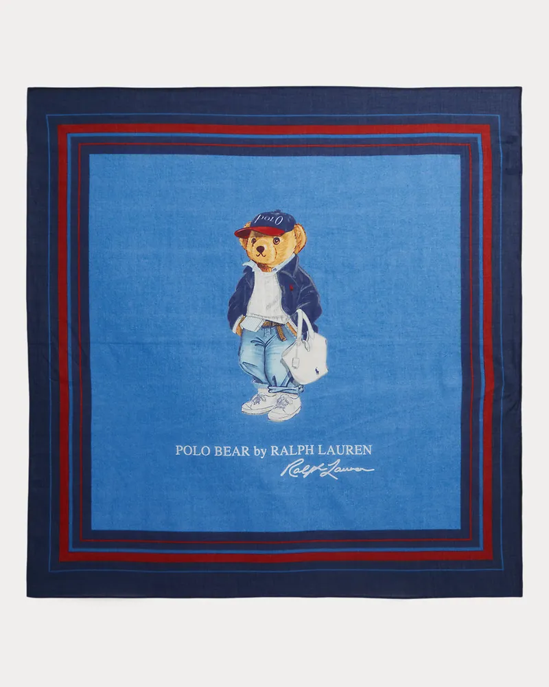 Ralph Lauren Quadratisches Baumwolltuch mit Polo Bear Multi