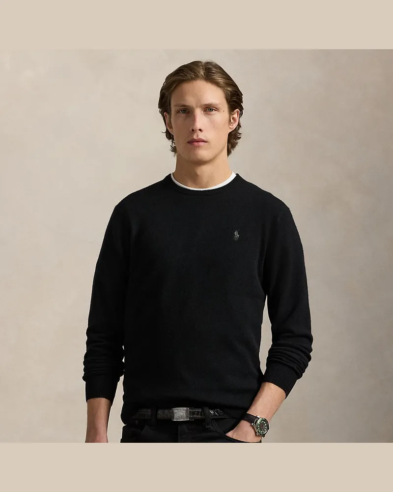 Ralph Lauren Wollpullover mit Rundhalsausschnitt Black