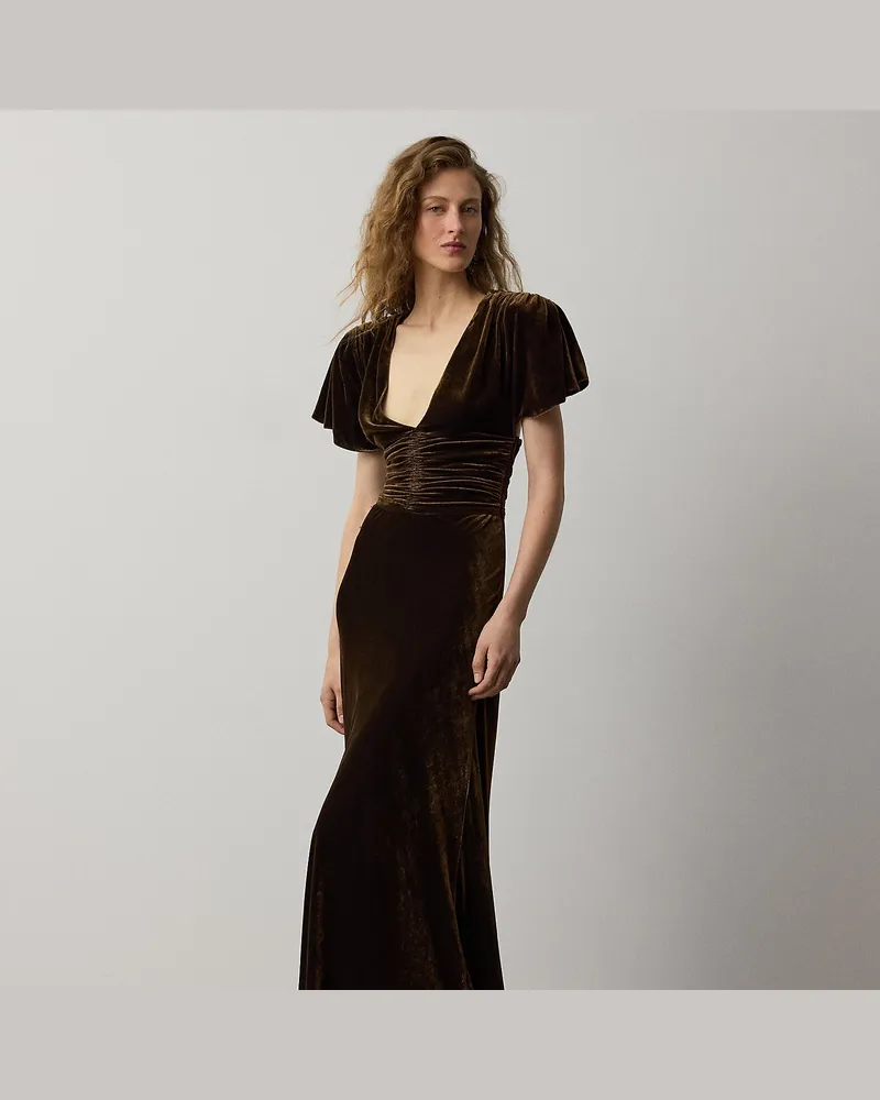 Ralph Lauren Abendkleid Charisse aus Changeant-Samt Brown