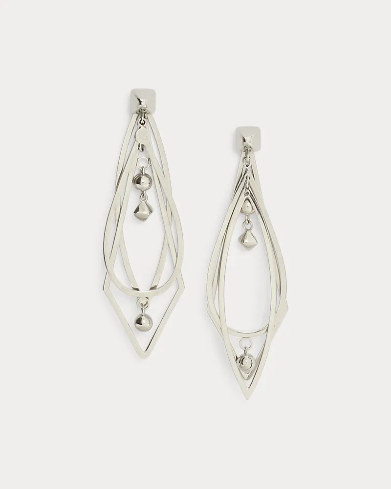 Ralph Lauren Silberfarbene Tropfen-Creolen Grey