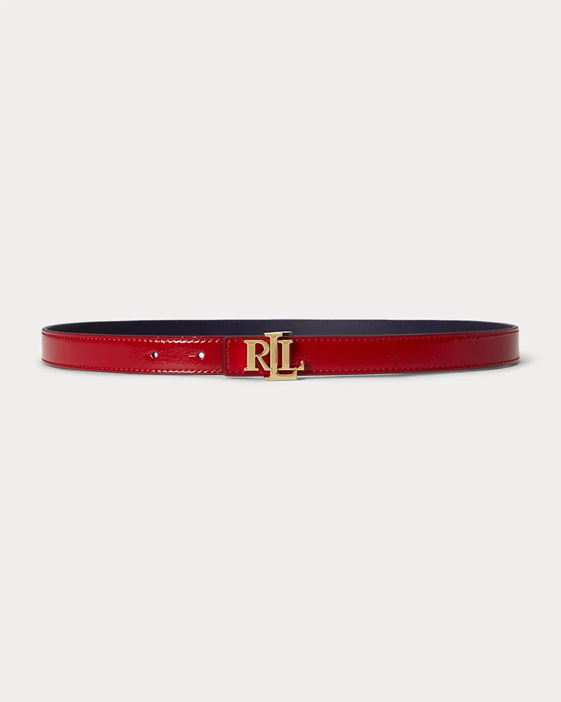 Ralph Lauren Schmaler Wendegürtel mit Logoschnalle Red