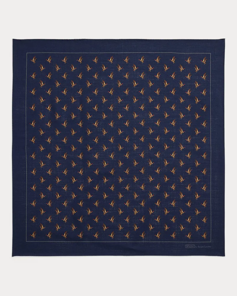 Ralph Lauren Bandana aus Wollchallis mit Entenmotiv Blue