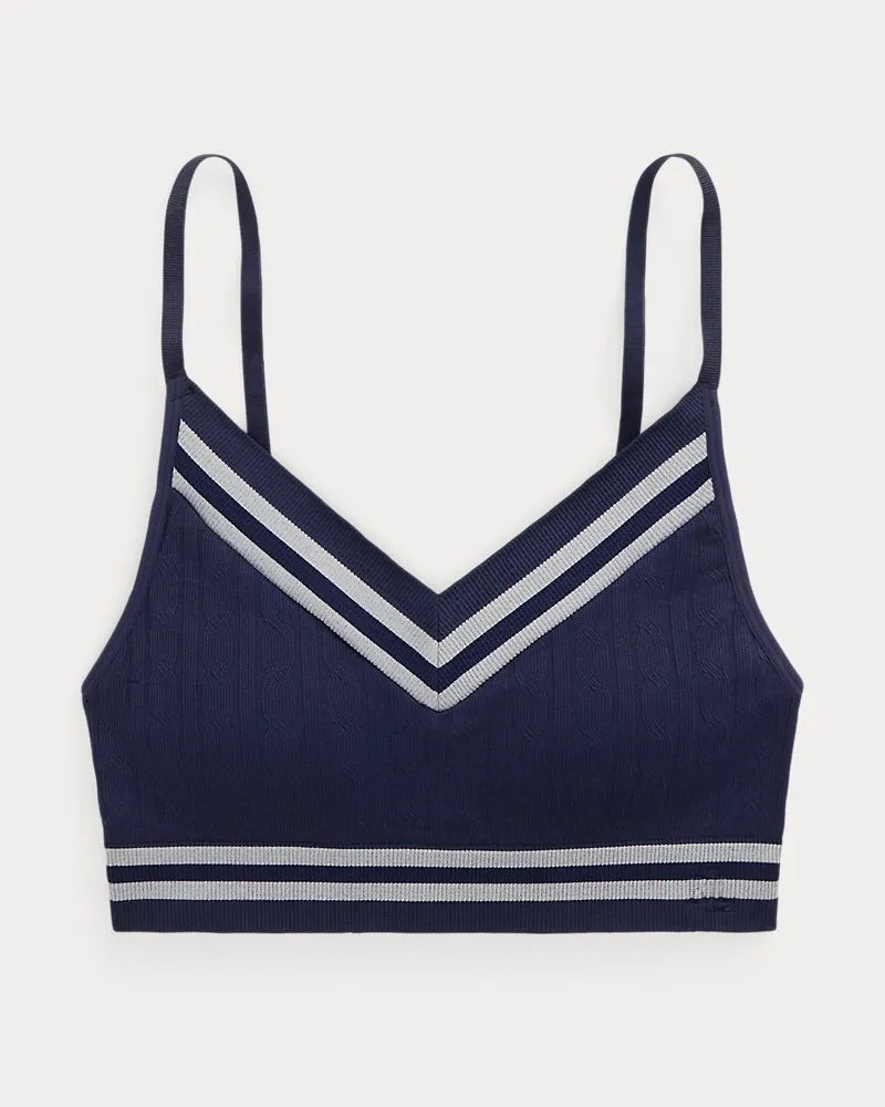 Ralph Lauren Bügelloser BH mit Cricket-Zopfmuster Blue