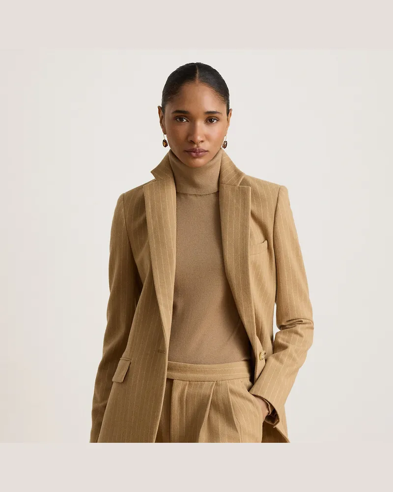 Ralph Lauren Kurzgrößen - Twillblazer mit Nadelstreifen Tan