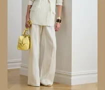 Gestreifte Leinenhose mit Schlag