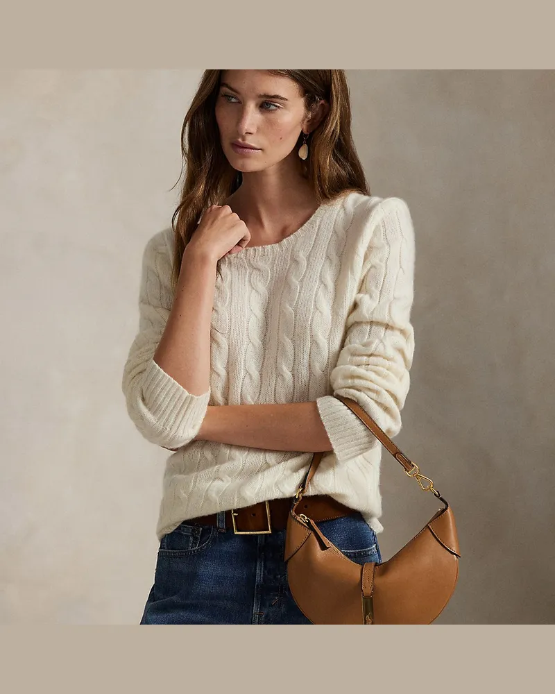 Ralph Lauren Mini-Schultertasche Polo ID aus Kalbsleder Tan