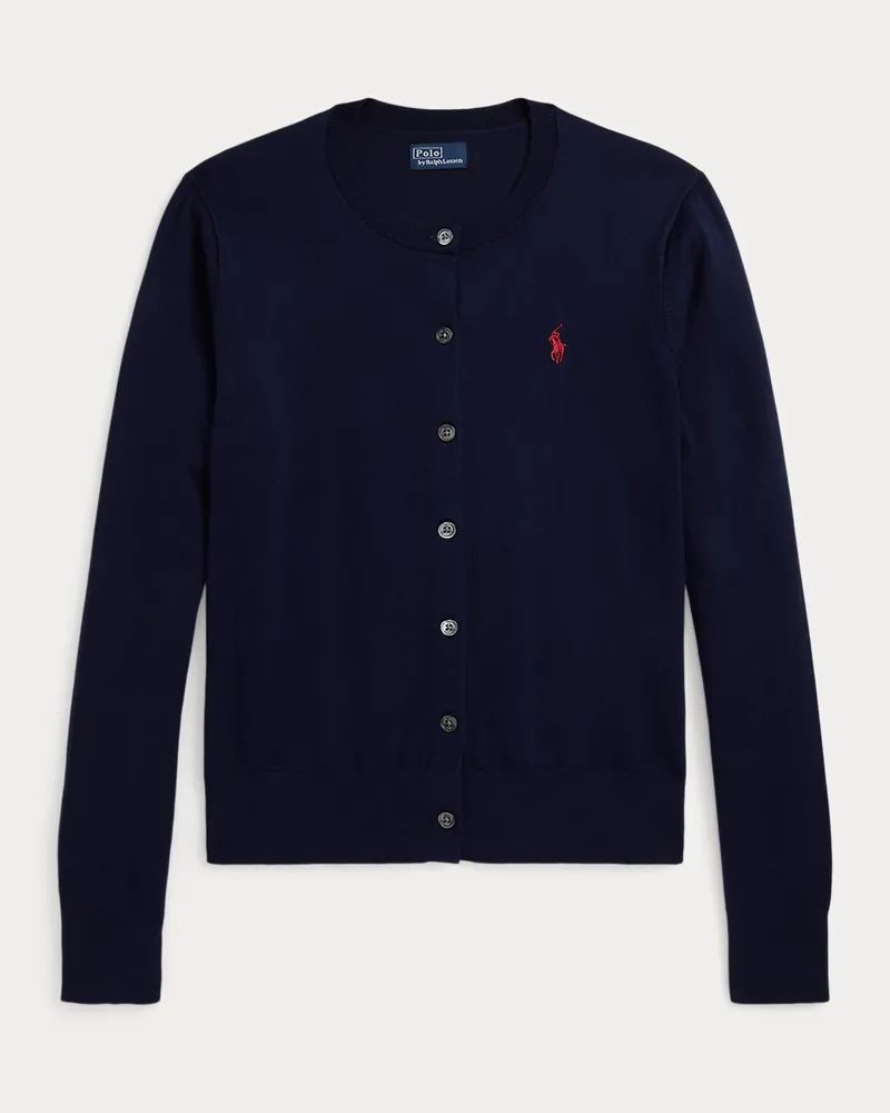 Ralph Lauren Strickjacke aus Stretch-Baumwollmischung Blue