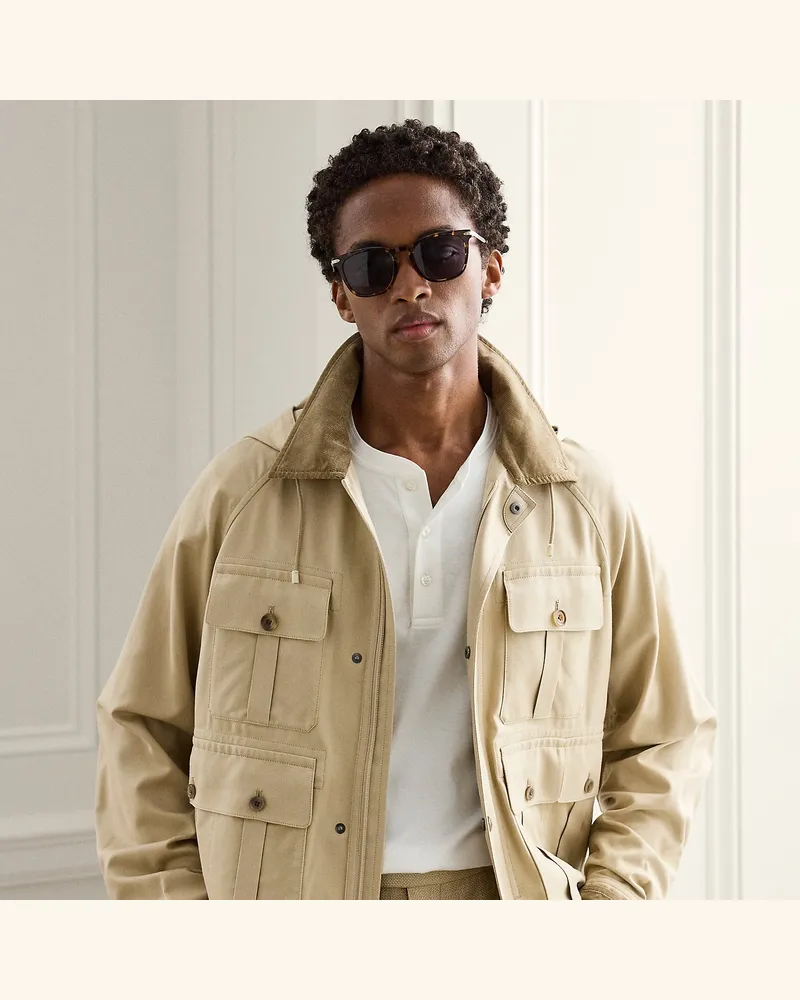Ralph Lauren Seidenjacke mit vier Taschen Natural