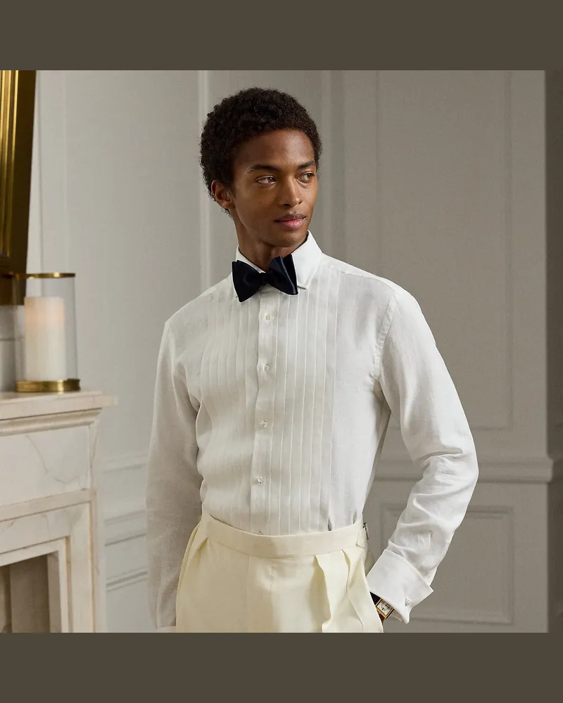 Ralph Lauren Smokinghemd NM x RL aus Leinen White