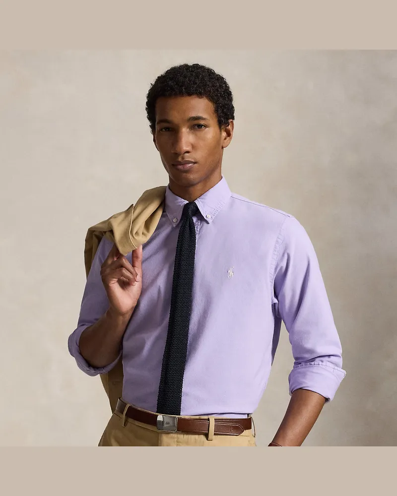 Ralph Lauren Gefärbtes Custom-Fit Oxfordhemd Purple