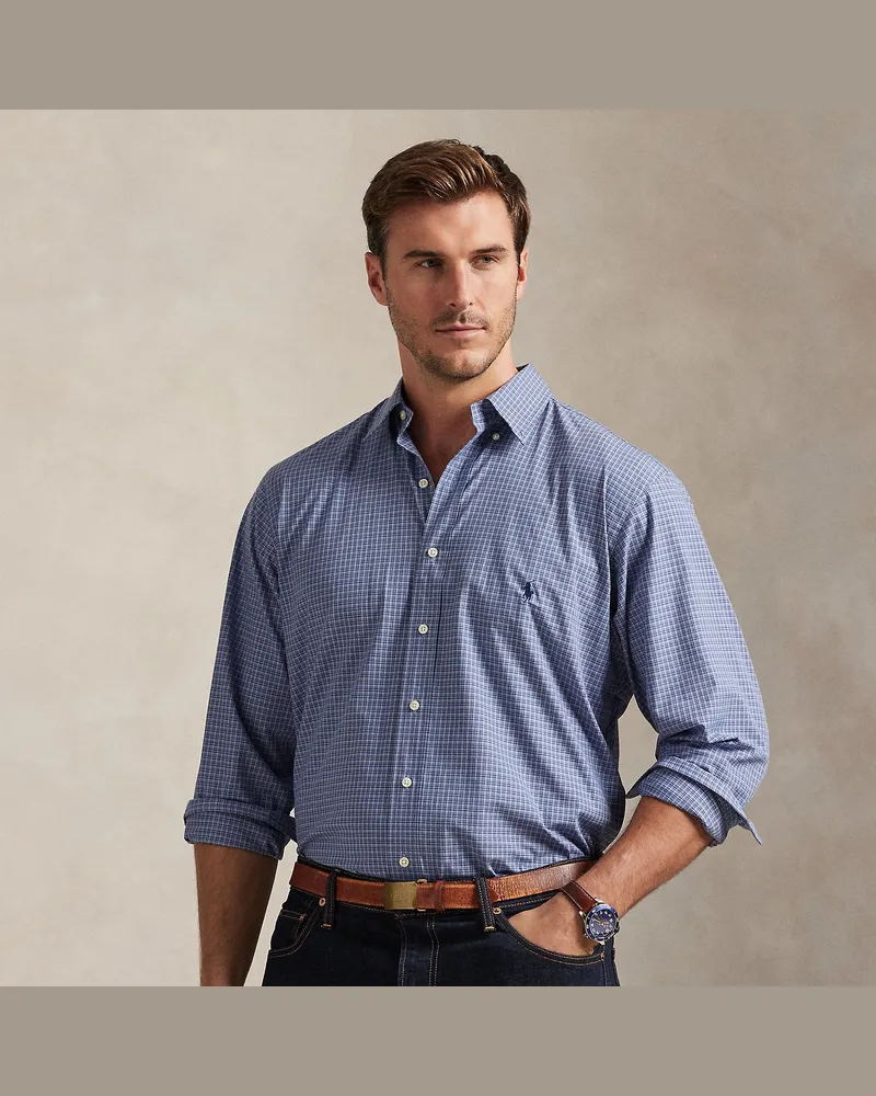 Ralph Lauren Große Größen - Kariertes Stretch-Popelinehemd Blue