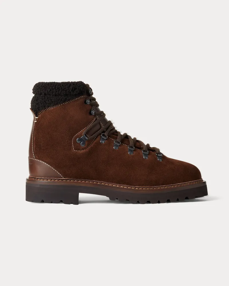 Ralph Lauren Stiefel Halpin aus Kalbswildleder Brown