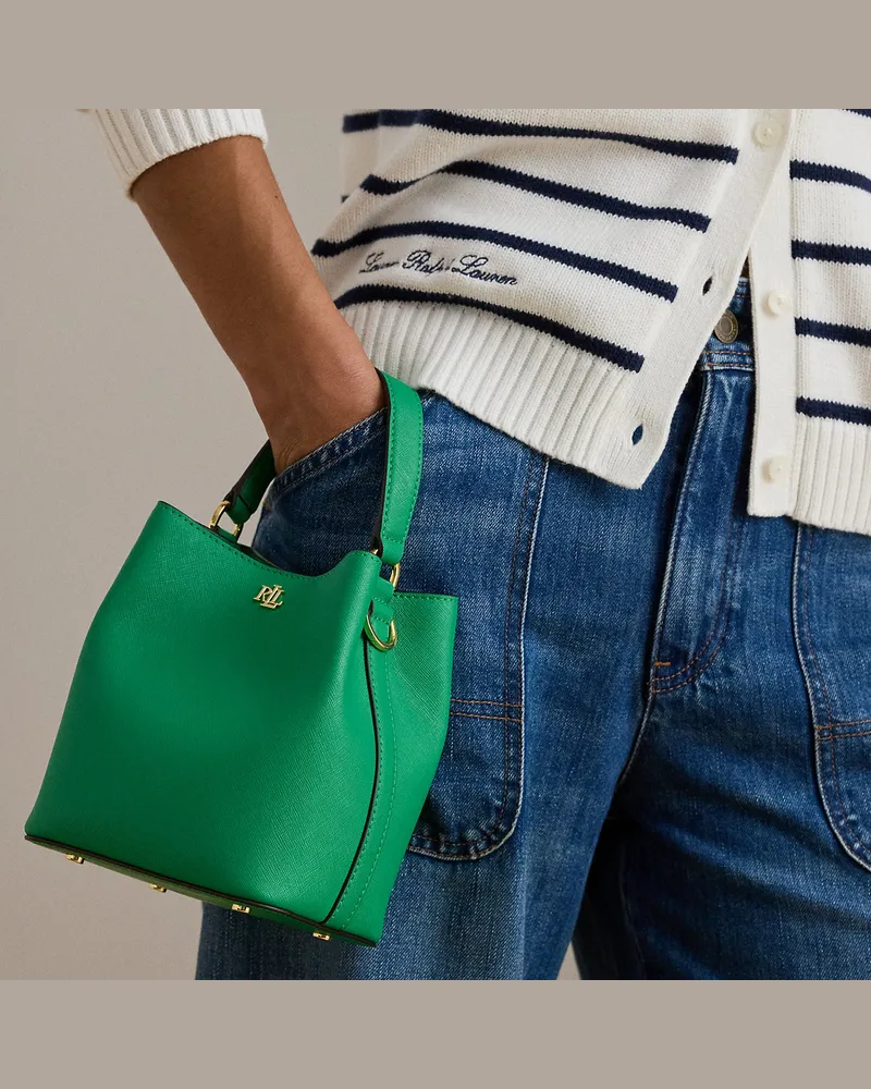 Ralph Lauren Kleine Schraffurleder-Beuteltasche Reese Green