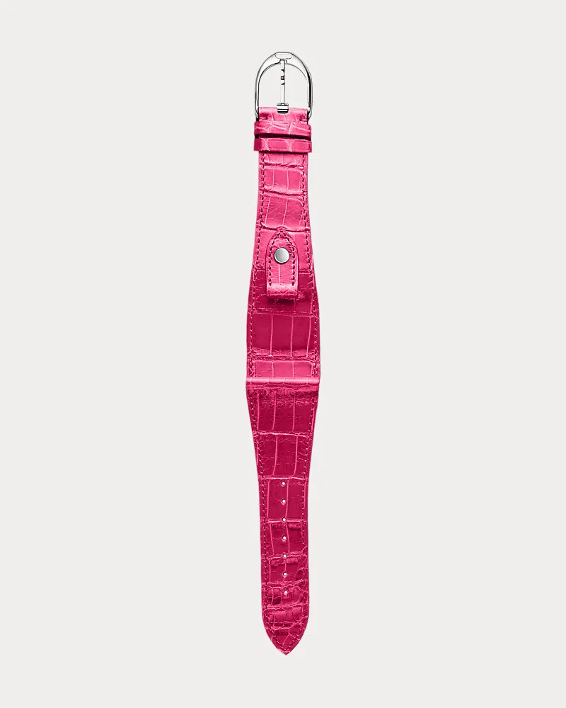 Ralph Lauren Large-Stirrup-Armband, Alligatorleder Pink