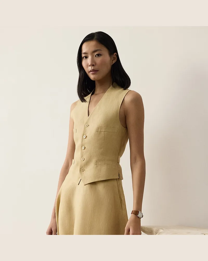 Ralph Lauren Weste Jaiden aus Leinen Natural
