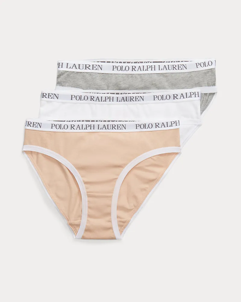 Ralph Lauren 3er-Pack Bikini mit Polo Pony Cream