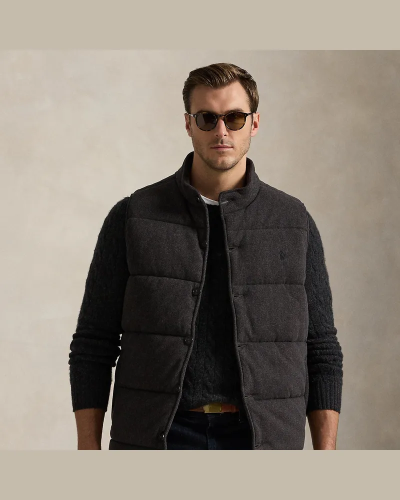 Ralph Lauren Große Größen - Gerippte Weste mit Fischgratmuster Grey